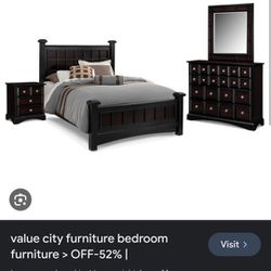 King Size Bedframe, Dresser, And Box Spring. (No Nightstand Or Mirror)