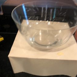 Romania Clear Crystal Bowl With Carving- New