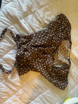 Brown with white dots shirt