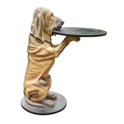 Bombay Company 1988 Vintage Sir Hawthorne Hound Dog Butler Serving Table 32 inch