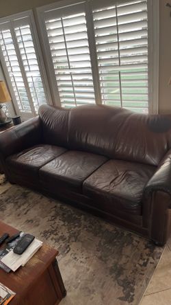 Arizona Platinum Brown Leather Couch