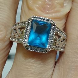 Awesome 😍🆕 London Blue 💙 Topaz Sterling Silver SIZE 6 Ring! 💍