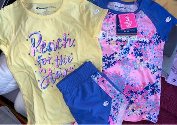 New. 3pc girls short set. Size 5