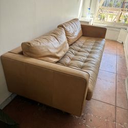 Article Sven 88" Tufted Leather Sofa - Charme Tan