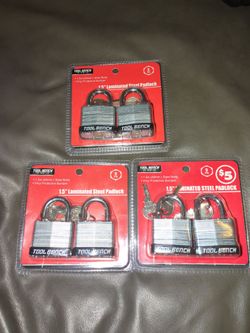 Tool Bench 1.5" Laminated Steel Padlocks 2pk