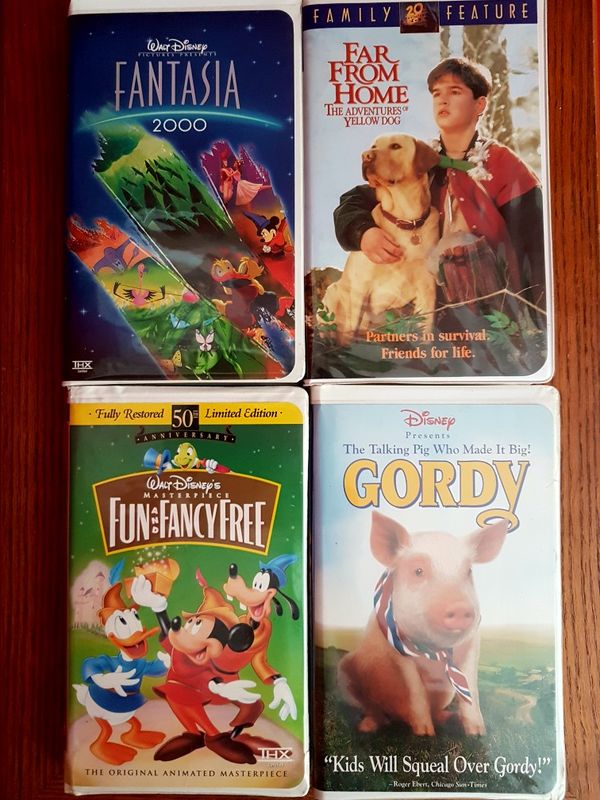 Walt Disney Fantasia 2000 Far From Home The Adventures Of Yellow Dog Fun And Fancy Free Gordy Classic Vhs Tape Collectors Item Pick Any 10 Each For Sale In Joliet Il Offerup