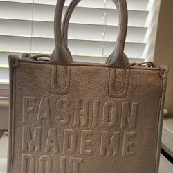 Fashion Made Me Do It Silver Shopper Bag