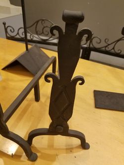 Wrought iron andirons