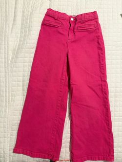 Girls Pink Wide Leg Jeans  Size 7