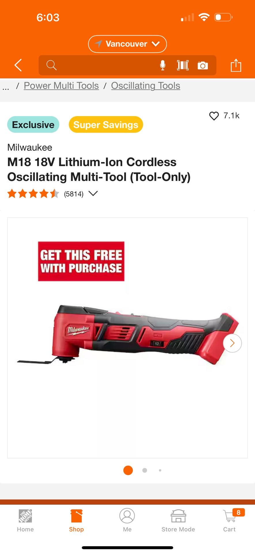Milwaukee M18 18V Lithium-Ion Cordless Oscillating Multi-Tool (Tool-Only)