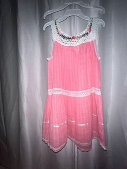 Girls Pink Crochet Summer Dress Sz 4t