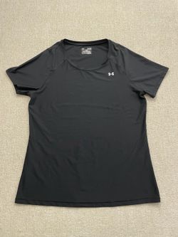 Under Armour HeatGear Womens XL Black Fitted Short Sleeve Athletic Shirt