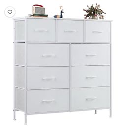 New Fabric Dresser With 9 Drawers Steel Frame and Wooden Top