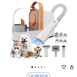 Dog Grooming Vacuum Cleaner, Dog Grooming Kit with Pet Nail Clippers, 12,000 Pa Pet Hair Vacuum for Dogs, Low Noise Home Cleaning Tool