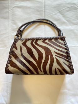 Maliparmi Zebra Stripe Brown Leather Bag