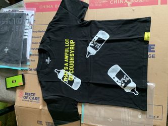Awful lot of cough syrup, T-shirt, size, small medium, large, extra large double XL and triple XL  500 instock BETTER PRICE ON BULK