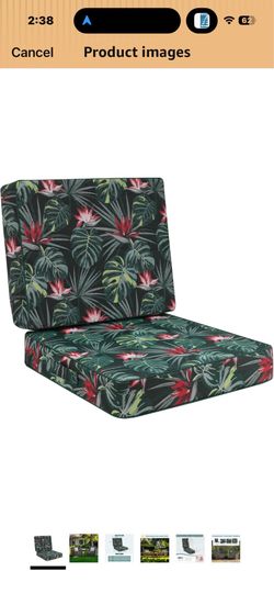 NWOT 1 Favoyal Deep Seat Patio Cushion Covers Set 19 x 19 In Waterproof Outdoor