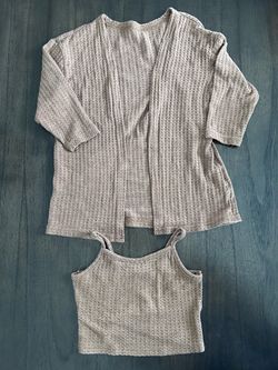 SHEIN Waffle Knit Cardigan and Cami Set Size 5