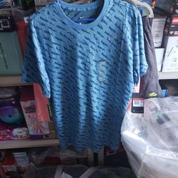 Men's Blue Short Sleeve Shirt