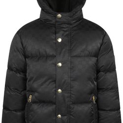 Kids' 23 Jacquard Quilted Hooded Puffer Jacket