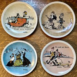 Norman Rockwell Limited Edition Rockwell on Tour Complete Set of 4 Plates