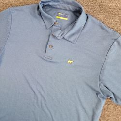 Jack Nicklaus L Polo Golf  Shirt Blue Short Sleeve Golden Bear Logo