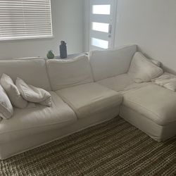 White Chubby Sectional - Valyou - Gently Used