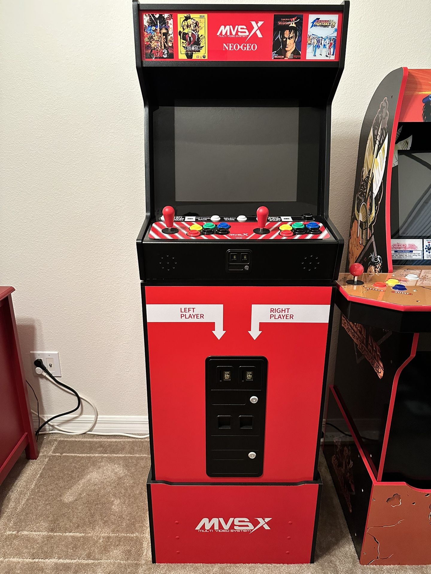 SNK MVSX Neo Geo Arcade Machine with Base and Riser