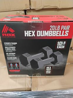 RBX 20LB Hex Dumbbell Pair (10LB Each)