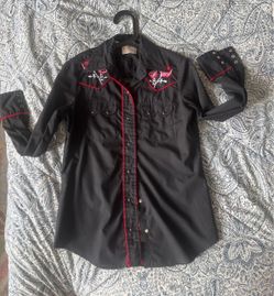 Western shirt Vintage rose embroidery