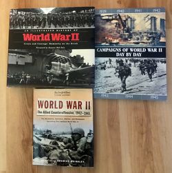 Set of 3 World War II History Books