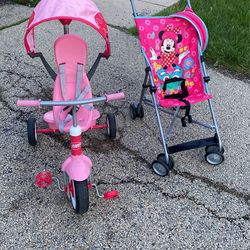 Toddler Bike And Baby Stroller