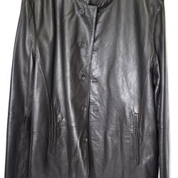 UNWORN John Varvatos Slim Lambskin Leather Mens Jacket Brown Bark Size 58 IT L748P4