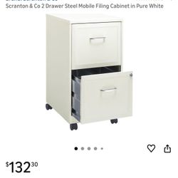 Scranton & Co 2-Drawer Steel Mobile Filing Cabinet