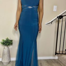 Teal prom dress