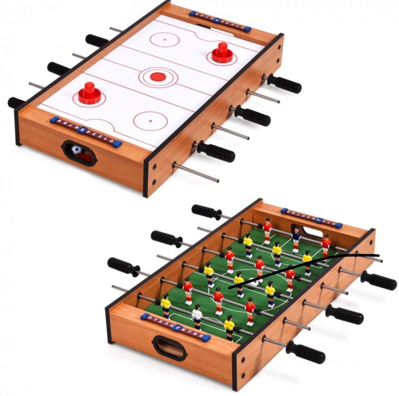 2 In 1 Table Game Air Hockey Foosball Table For Kids Indoor Outdoor New