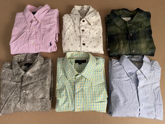 Mens Shirts Size L Van Heusen, Banana Republic, Tommy Bahama, Island Republic, Ralph Lauren Used But In Good Condition $25 For All Firm On Price