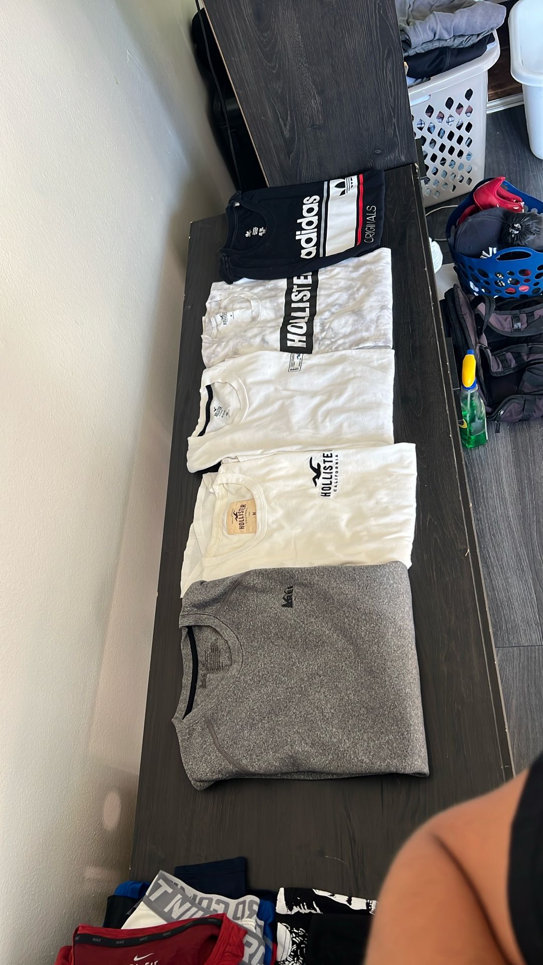 Men’s Long Sleeve & T-Shirt Bundle – Hollister, REI, Adidas (Size S/M)