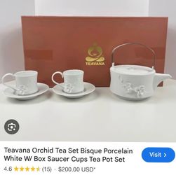NewTeavana  tea/ coffee porcelain set for 4