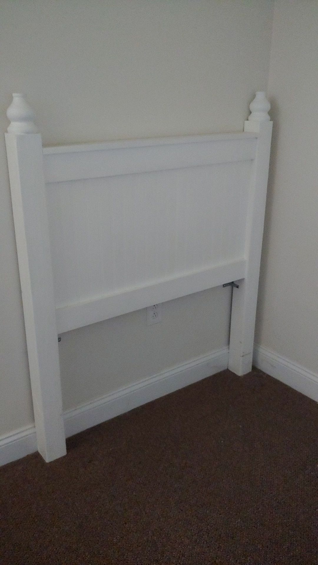 Twin white head board- free