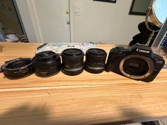 Canon EOS R50 Camera Body with Lenses and Adapter