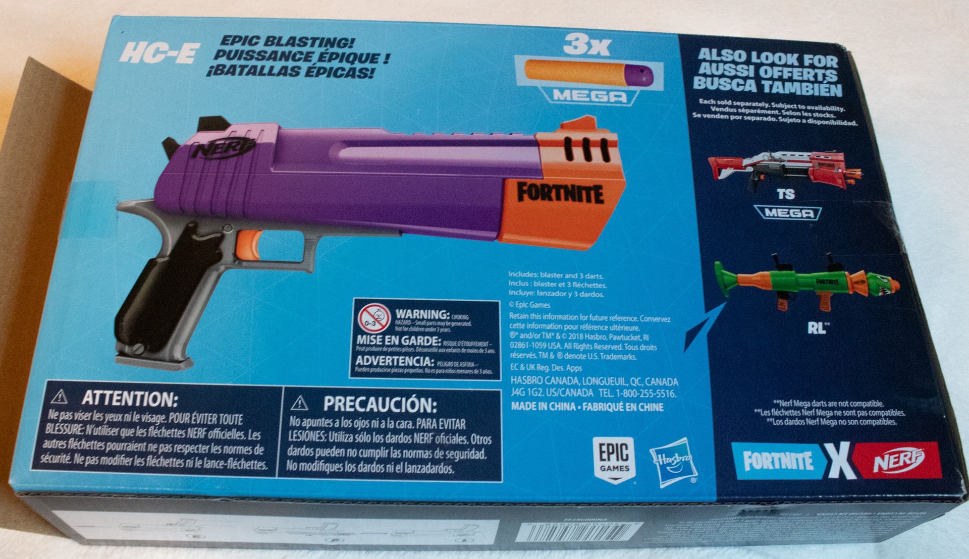 NERF E7510 Fortnite HC-E Mega Dart Blaster Gun