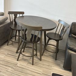 Floor Model Sorrento Gray Solid Wood Dining Table With Three Chairs. Great For A Small Space. Only $299. Pick Up Or Delivery Available.