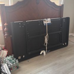 King Size Adjustable Motorized Bedframe With Old Style Wooden Outer Frame