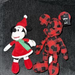 Disney Mickey Mouse X AE American Eagle Special Edition Red Plaid 13" Plush
