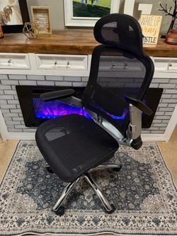 GTPLAYER Black Nylon Mesh Big and Tall Highback Ergonomic Mesh Office Gaming Chair with Headrest