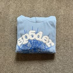 Sp5der Web Hoodie ‘Sky blue’
