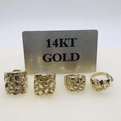 14k Gold Nugget Rings