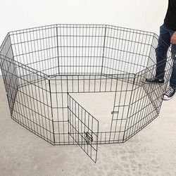 (Brand New) $39 Dog Playpen 8-Panel, Each Panel 24” Tall X 24” Wide Pet Exercise Fence Crate Kennel Gate