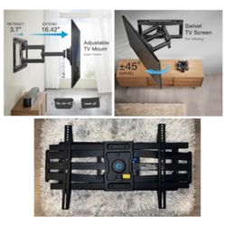 Full Motion TV Wall Mount for 37-75 Inch TVs